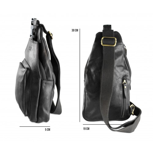 Bolso bandolera de piel modelo PATER 16x34x9 cm