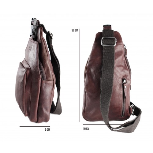 Bolso bandolera de piel modelo PATER 16x34x9 cm