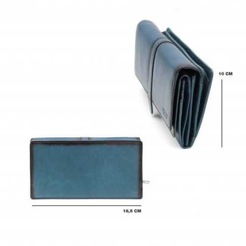 Cartera de piel 18,5x10 cm - OCEAN&APACHE