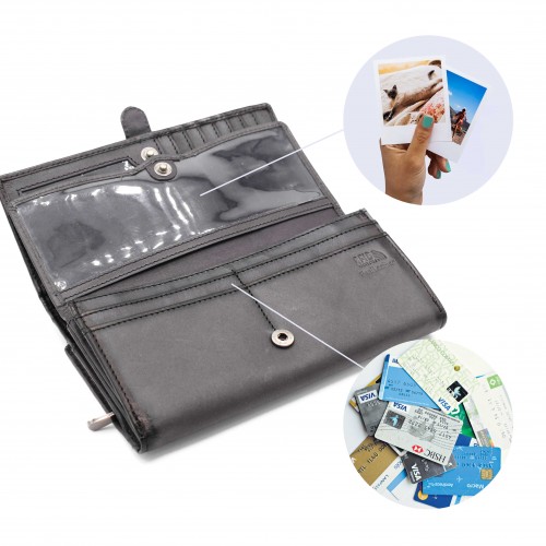 Cartera de piel 18,5x10 cm - OCEAN&APACHE