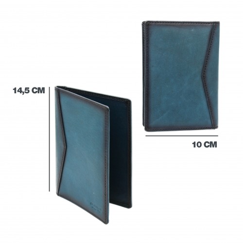 Funda pasaporte de piel multiespacio 14,5x10 cm OCEAN&APACHE