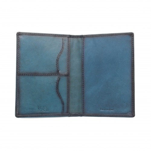 Funda pasaporte de piel multiespacio 14,5x10 cm OCEAN&APACHE