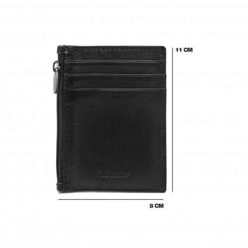 Tarjetero de piel con cremallera modelo DEGRA 8x11 cm
