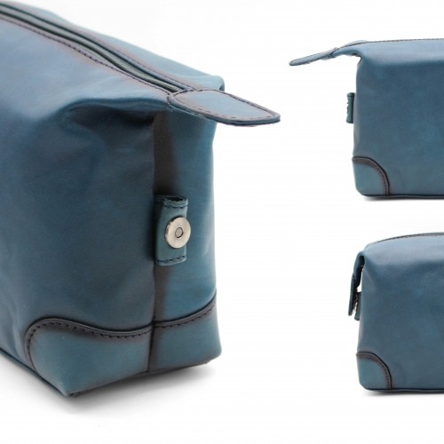 Neceser de piel con cremallera 15x22x8 cm OCEAN&APACHE