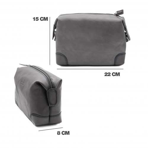 Neceser de piel con cremallera 15x22x8 cm OCEAN&APACHE