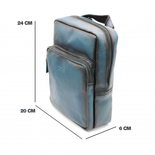 Bolso bandolera de piel 24x20x6 cm OCEAN&APACHE