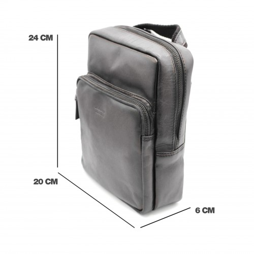 Bolso bandolera de piel 24x20x6 cm OCEAN&APACHE