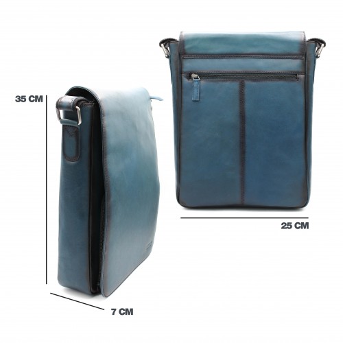 Bolso bandolera de piel 35x25x7 cm OCEAN&APACHE