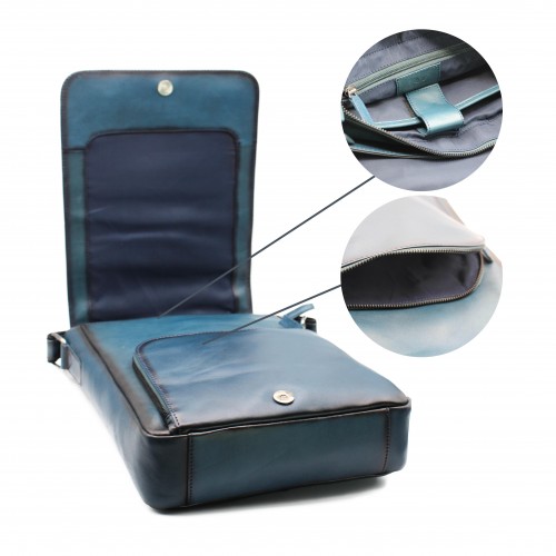 Bolso bandolera de piel 35x25x7 cm OCEAN&APACHE