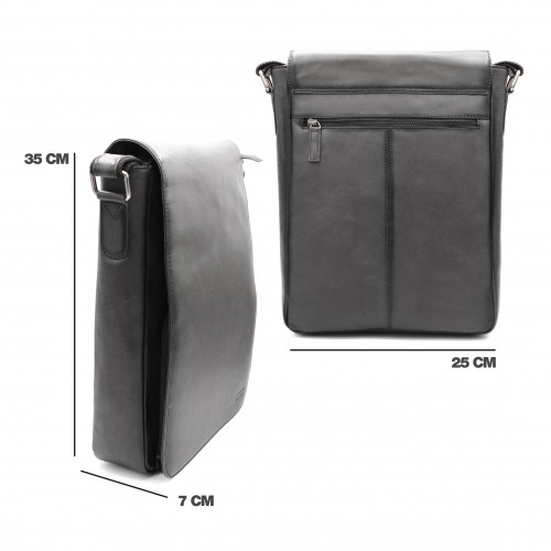 Bolso bandolera de piel 35x25x7 cm OCEAN&APACHE