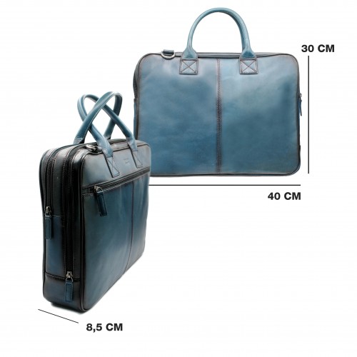 Maletín de piel multiespacio 30x40x8,5 cm OCEAN&APACHE