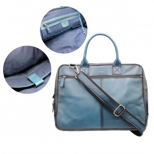 Maletín de piel multiespacio 30x40x8,5 cm OCEAN&APACHE