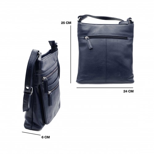 Bolso de piel bandolera 25x24x6 cm BLOQUE