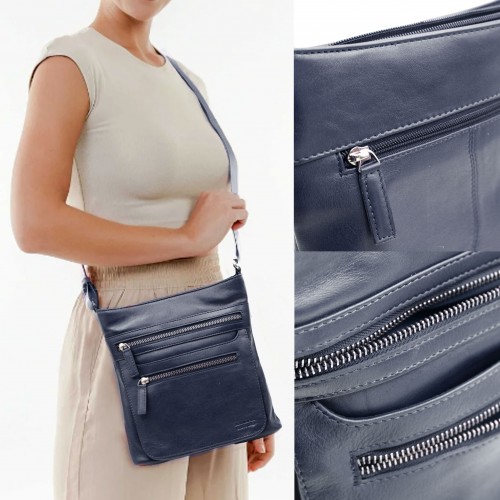 Bolso de piel bandolera 25x24x6 cm BLOQUE