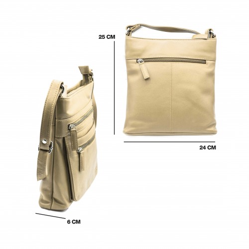 Bolso de piel bandolera 25x24x6 cm BLOQUE
