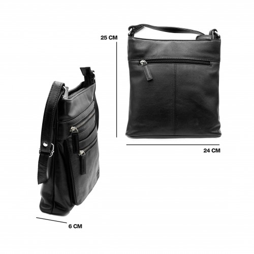 Bolso de piel bandolera 25x24x6 cm BLOQUE