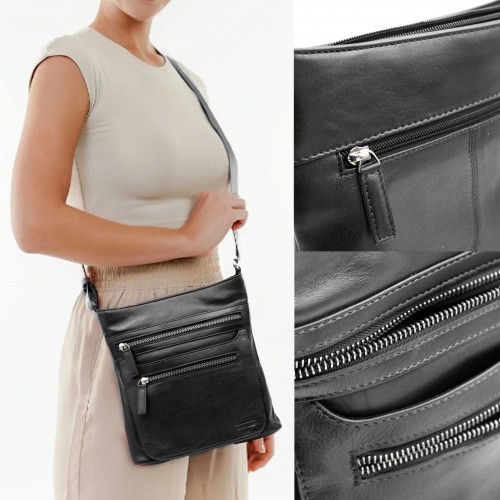 Bolso de piel bandolera 25x24x6 cm BLOQUE