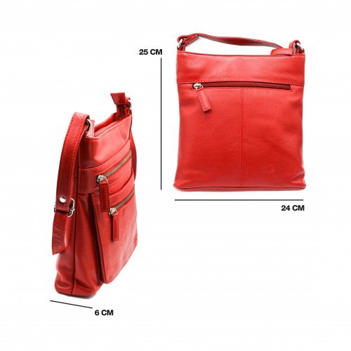 Bolso de piel bandolera 25x24x6 cm BLOQUE