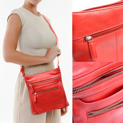 Bolso de piel bandolera 25x24x6 cm BLOQUE