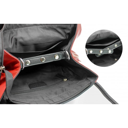 Bolso de piel con doble ancho 31x27x14 cm CHUEA