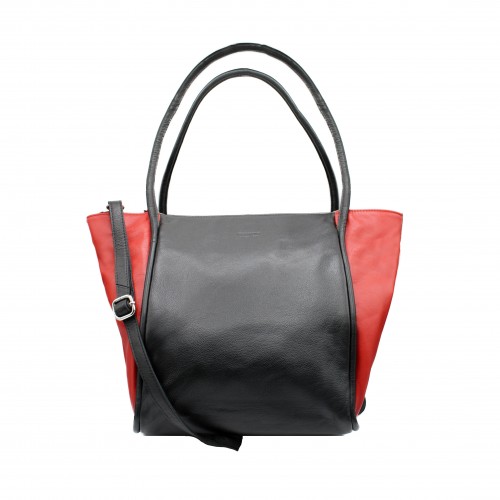 Bolso de piel con doble ancho 31x27x14 cm CHUEA