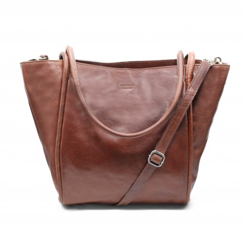 Bolso de piel con doble ancho 31x27x14 cm CHUEA