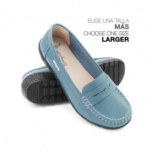 Mocasines de piel con suela negra