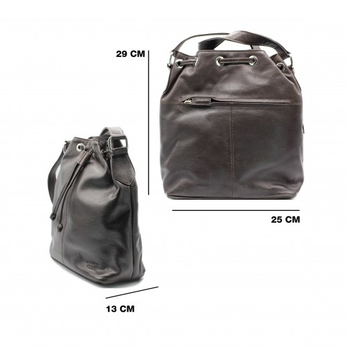 Bolso de piel con asa de mano 29x25x13 cm ASSAL