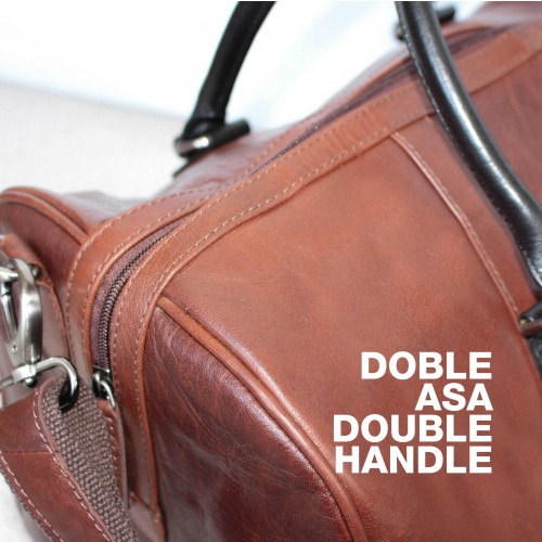 Bolso viaje de piel 36x46x17,5 cm TRUNK