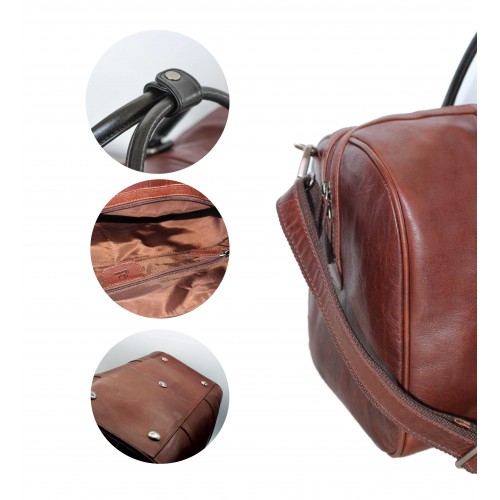Bolso viaje de piel 36x46x17,5 cm TRUNK