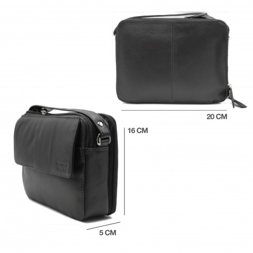 Bolso de piel bandolera 16x20x5 cm MALIBU