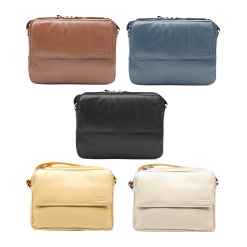 Bolso de piel bandolera 16x20x5 cm MALIBU