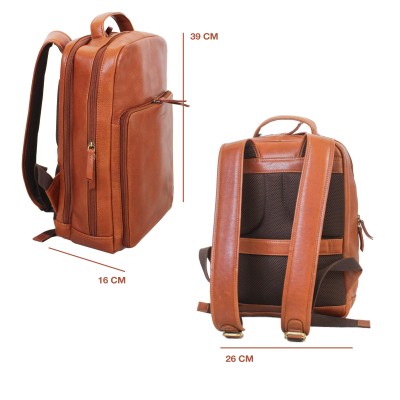 Mochila de piel natural 39x26x16 cm KOSI