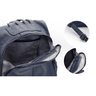 Mochila de piel natural cierre trasero antirrobo 30x30x12 cm