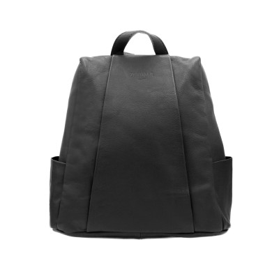 Mochila de piel natural cierre trasero antirrobo 30x30x12 cm