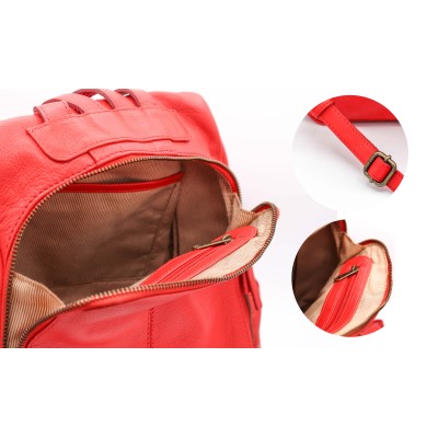 Mochila de piel natural cierre trasero antirrobo 30x30x12 cm