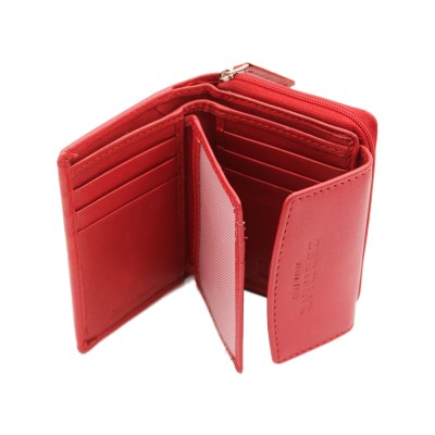 Cartera de piel multiespacio 10x8 cm