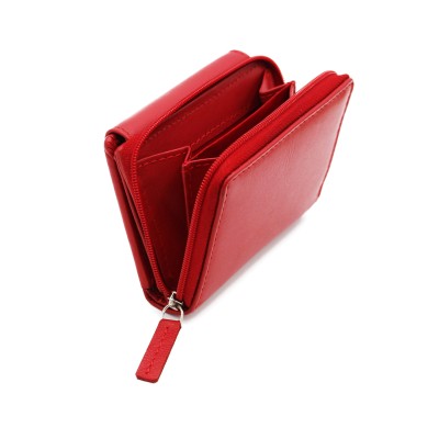 Cartera de piel multiespacio 10x8 cm