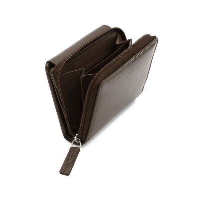 Cartera de piel multiespacio 10x8 cm