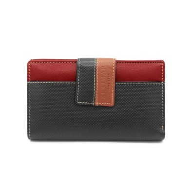 Cartera de piel multiespacio 17x10 cm