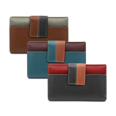 Cartera de piel multiespacio 17x10 cm