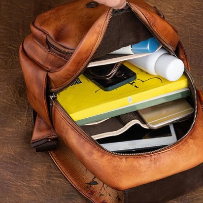 Mochila de piel 32x22x12 cm CIERVO