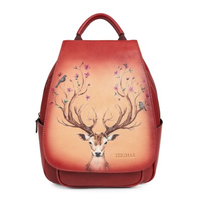 Mochila de piel 32x22x12 cm CIERVO