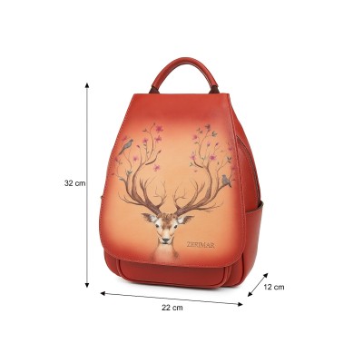 Mochila de piel 32x22x12 cm CIERVO