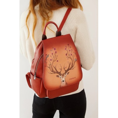 Mochila de piel 32x22x12 cm CIERVO