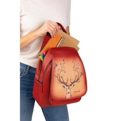 Mochila de piel 32x22x12 cm CIERVO