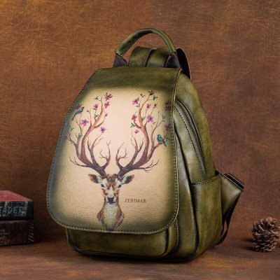 Mochila de piel 32x22x12 cm CIERVO