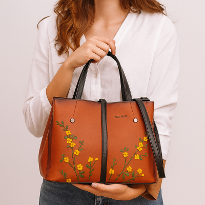 Bolso de piel doble asa 24x30x13 cm FIORI