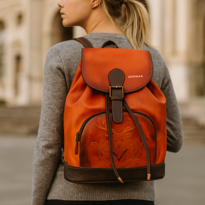 Mochila de piel 36x30x16 cm VENO