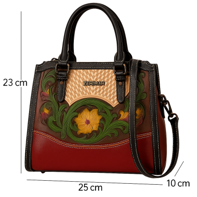 Bolso de piel doble asa 23x25x10 cm BUCLE